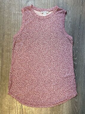 Athleta Pink Leopard Print Athletic Tank Top Lightweight Workout Gym Top Size S